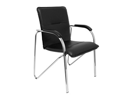 2 sillas confidente Q-Connect simil piel negra